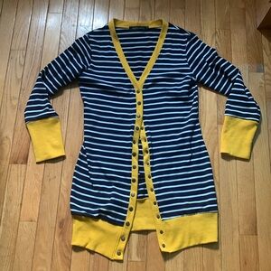 MEROKEETY Womens Striped Long Sleeve Snap Button Knit Casual. Size Medium.